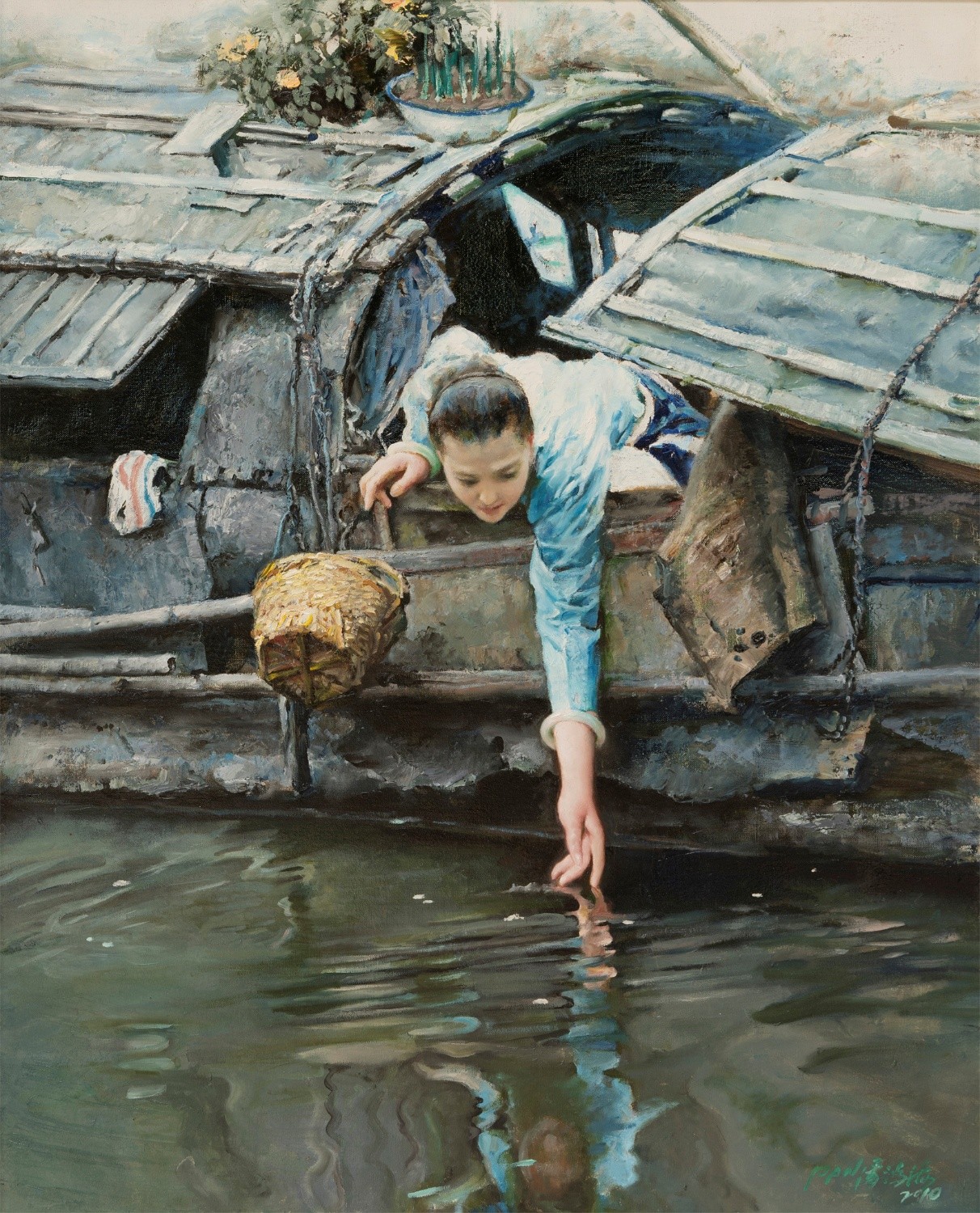 <h2>水上人家</h2><p>作者：潘鸿海</p><p>创作年代：2010年</p><p>规格：120cm×81cm</p><p>品类：油画</p>